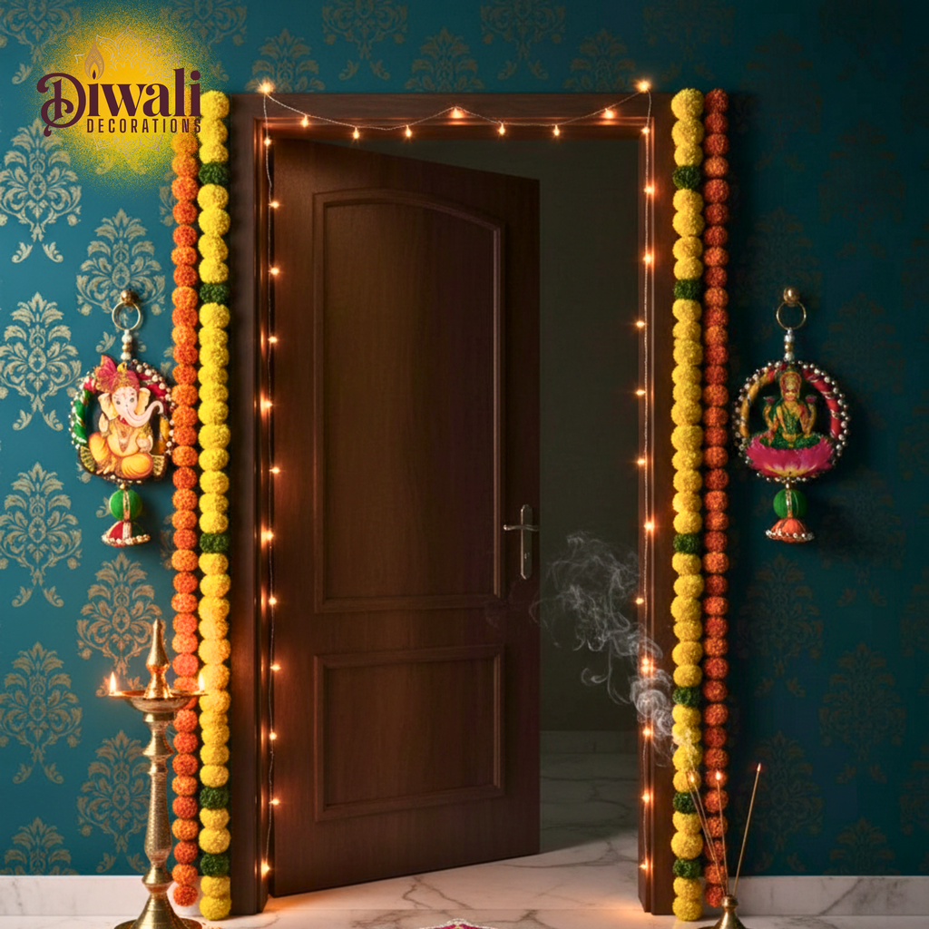 Ganesh Laxmi Hanging Toran for Diwali Pooja Room & Door Decoration (Set of 2)