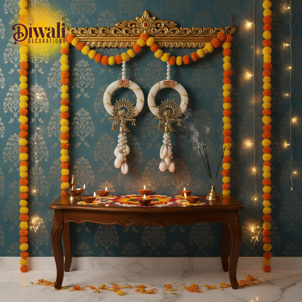 Craft Pearl-Studded Lakshmi Ganesh Shubh Labh Wall Hanging – Festive Toran for Home Decor & Wedding Decorations