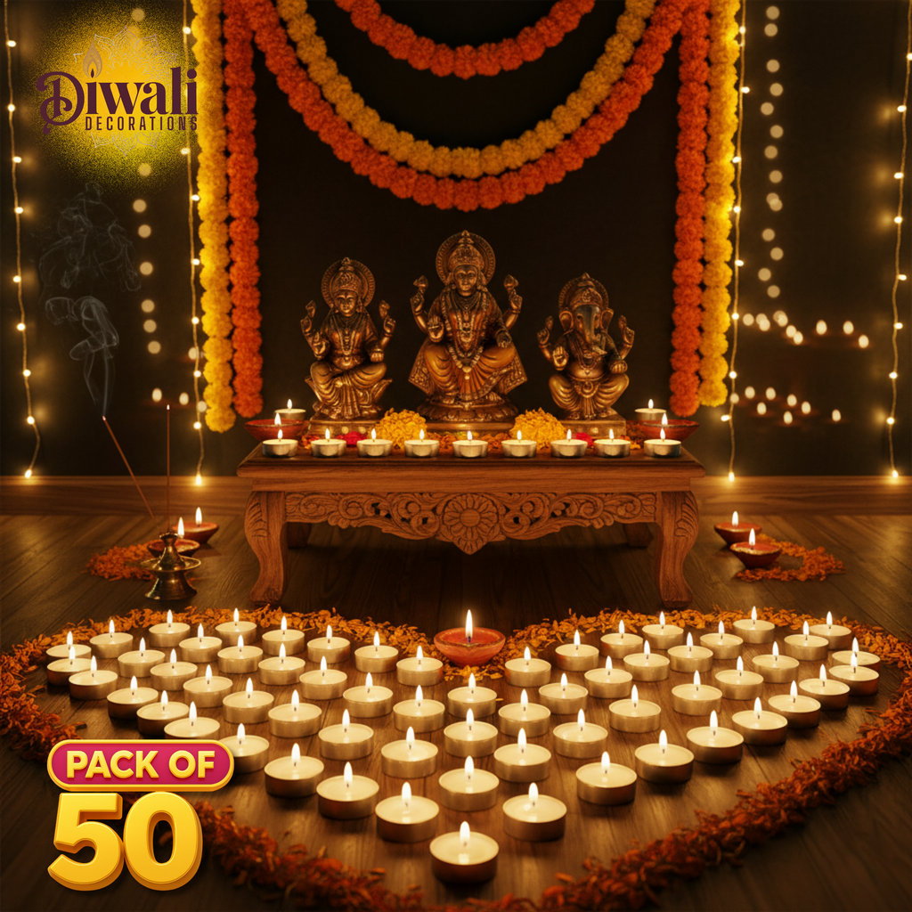 Pure Wax Unscented Tealight Candles – Pack of 50, Long Burning