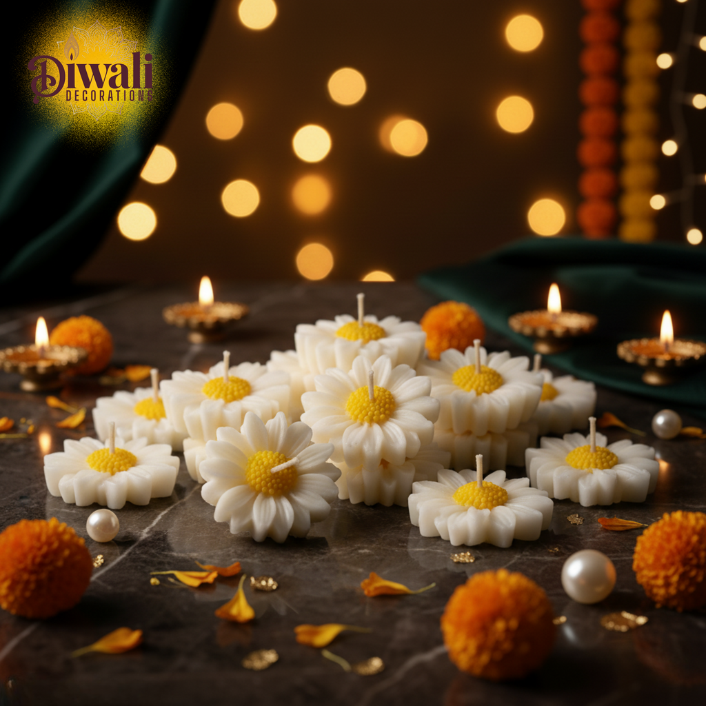 Sunflower Candle Set of 6 – Floral Wax Tea Lights for Festive Decor & Gifting