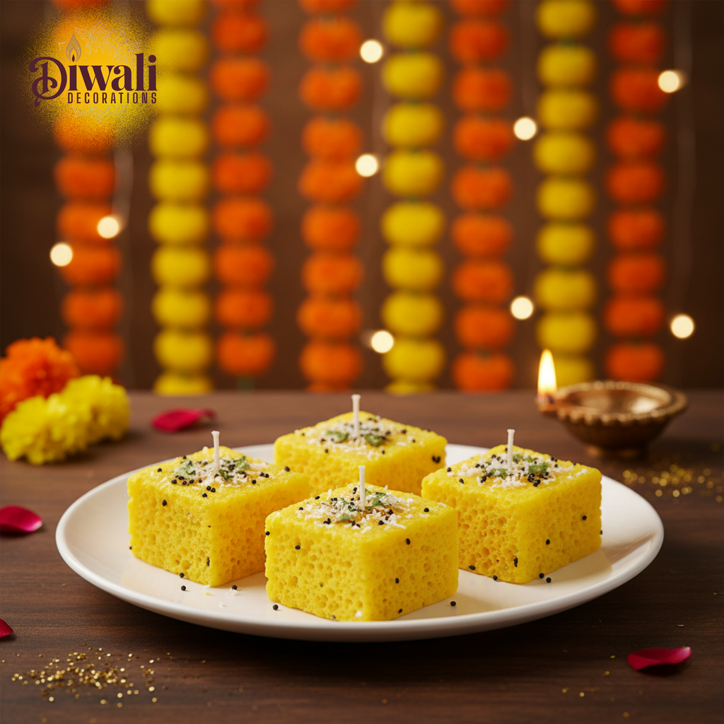 Gujarati Style Dhokla Candle Set – Premium Hand Poured Soy Wax, Set of 4- Diwali Decorations