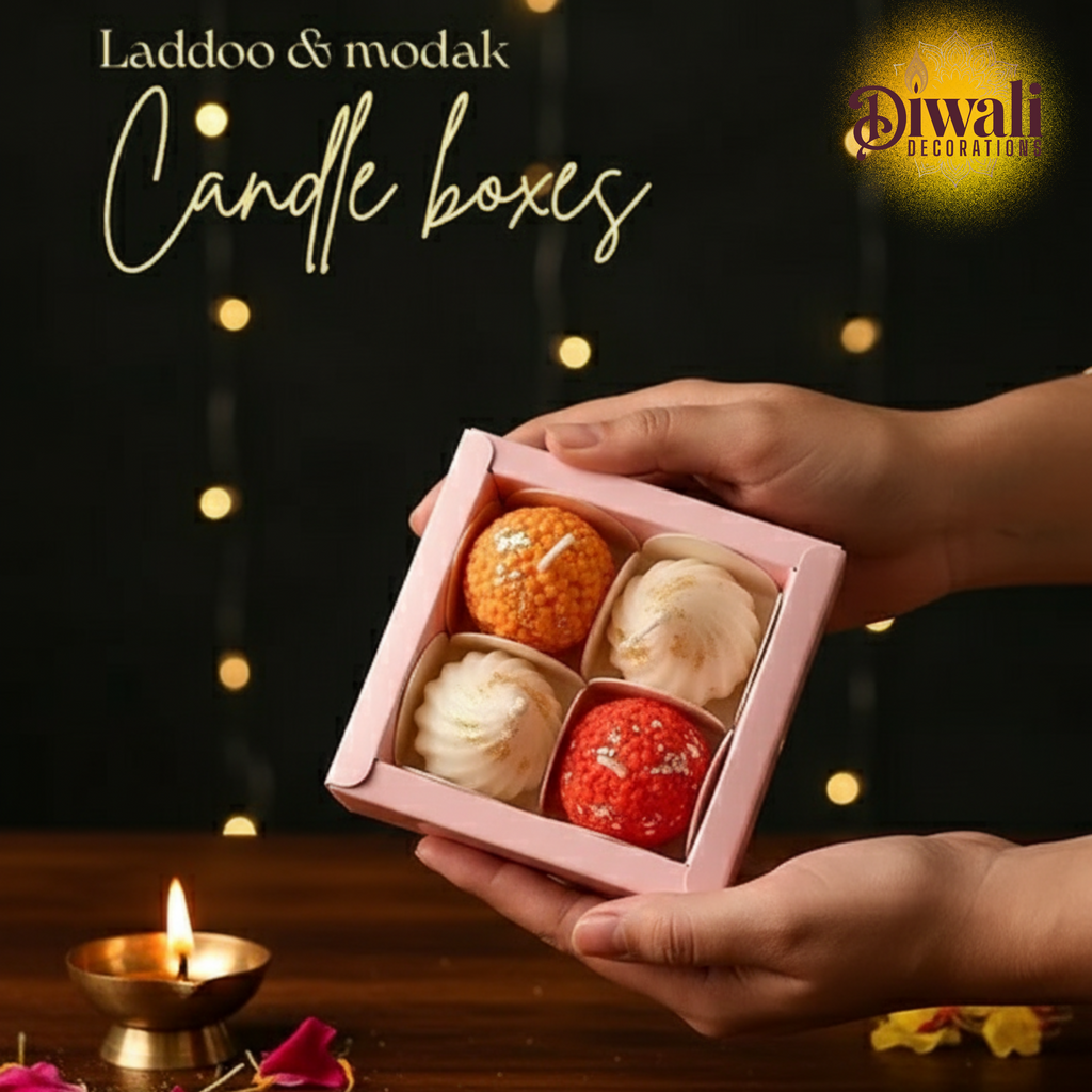 Laddu with Modak Wax Decor Set – Pack of 4