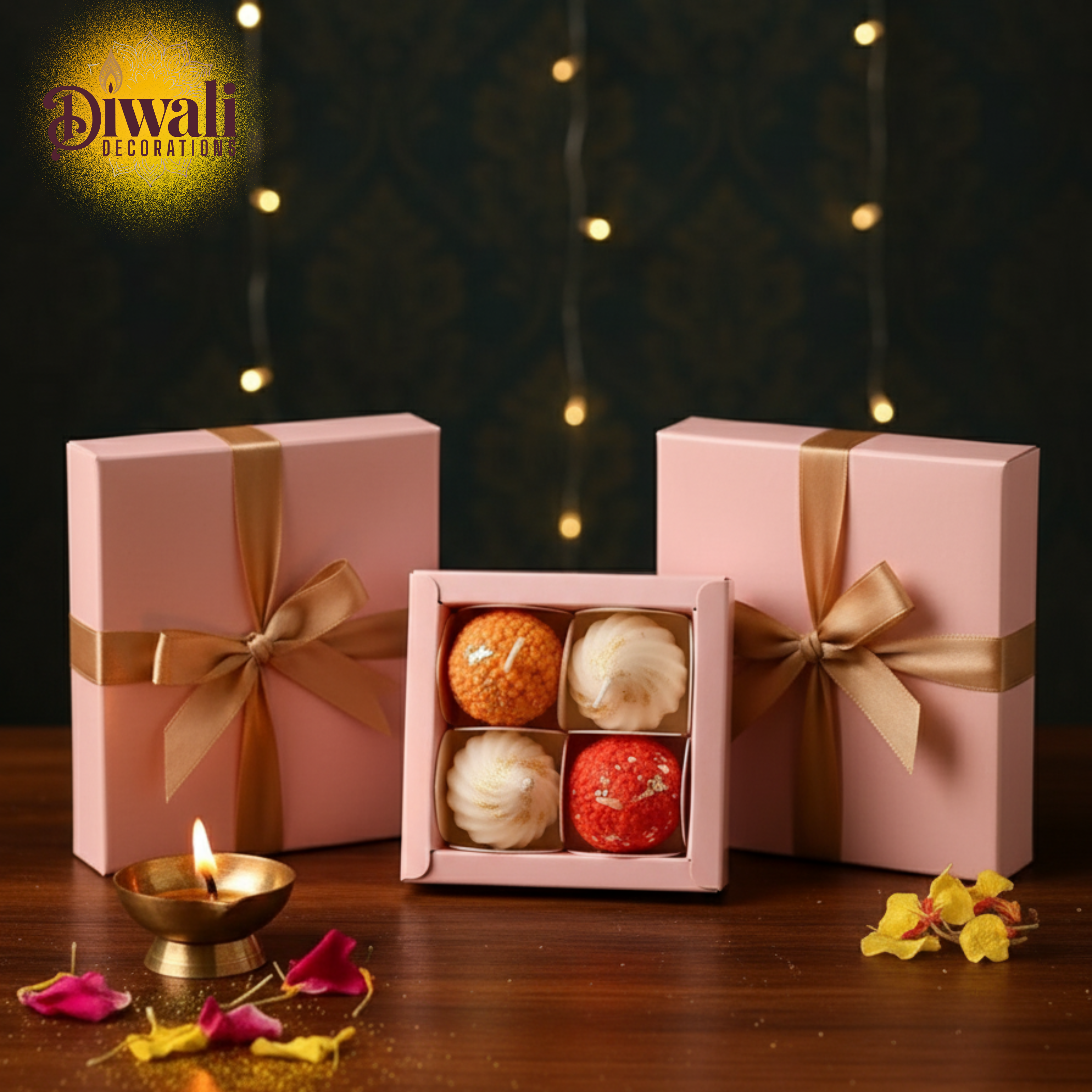 Laddu with Modak Wax Decor Set – Pack of 4