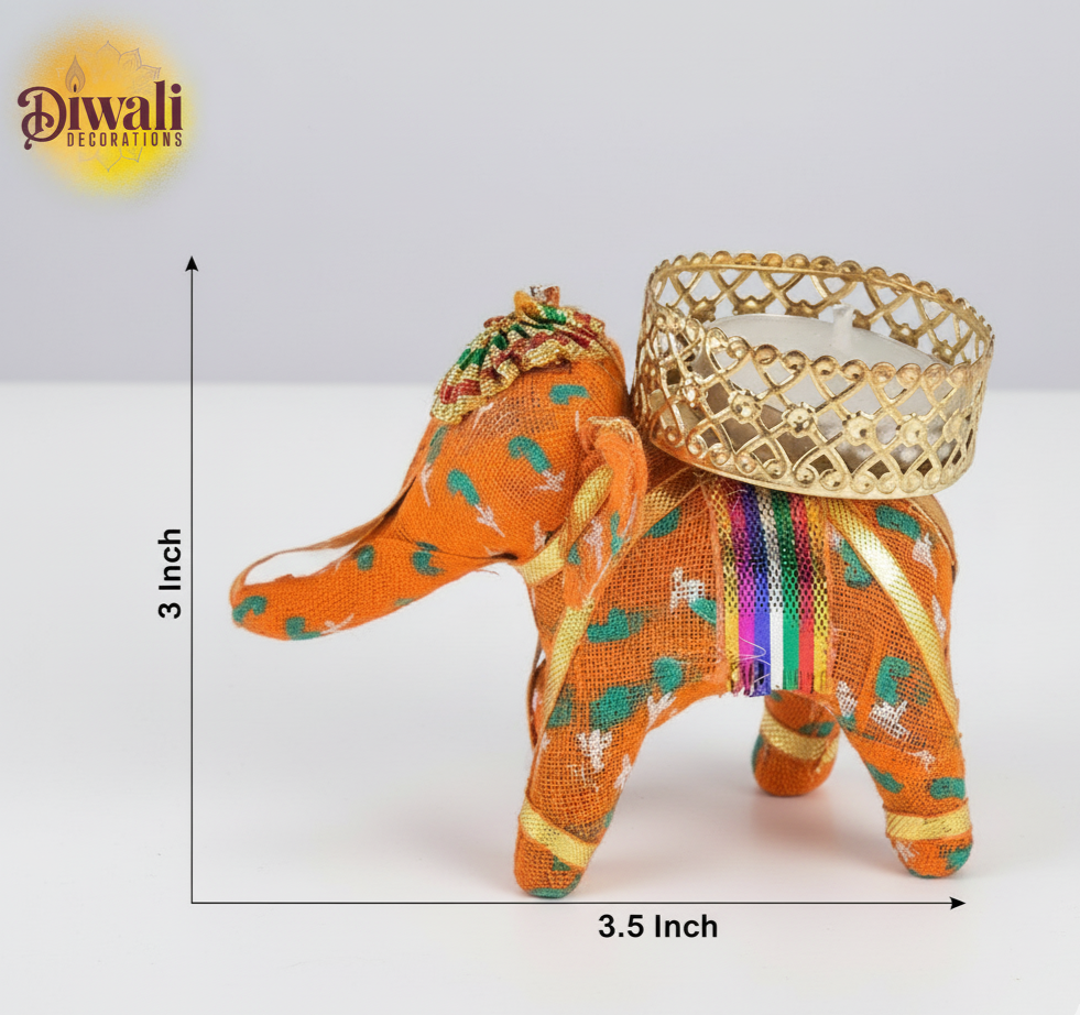 Regal Elephant Candle Light Set (10 pcs) ‒ Perfect for Festive & Home Decor